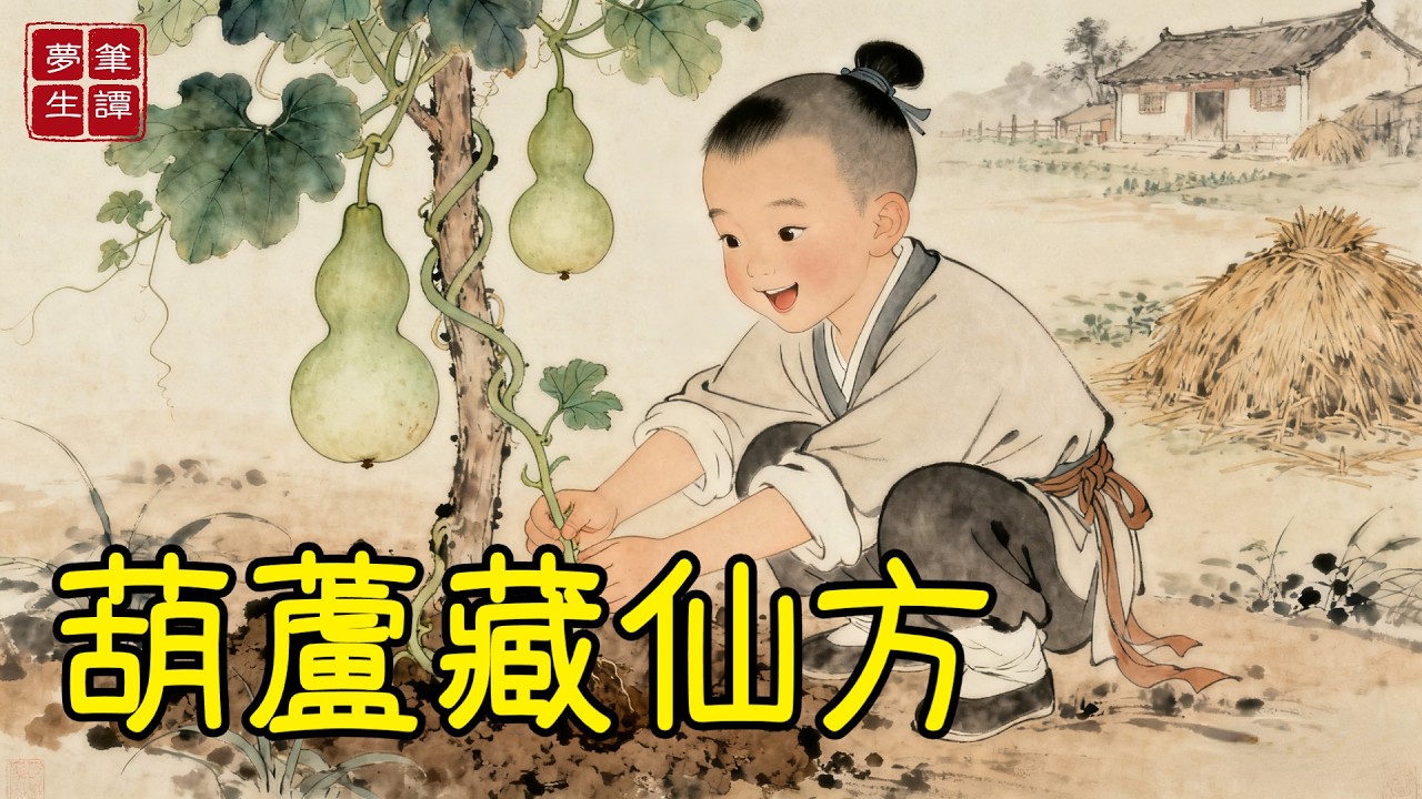 瘸腿兒子被家人視作廢人，只讓他看管曬谷場。他一絲不茍，晴雨收放從無差錯。一老農感其心誠，贈他幾株奇藤栽於場邊，誰料藤上結出的葫蘆，內藏治療腿疾的良方！#故事#民間傳說#奇遇#報恩#原創故事