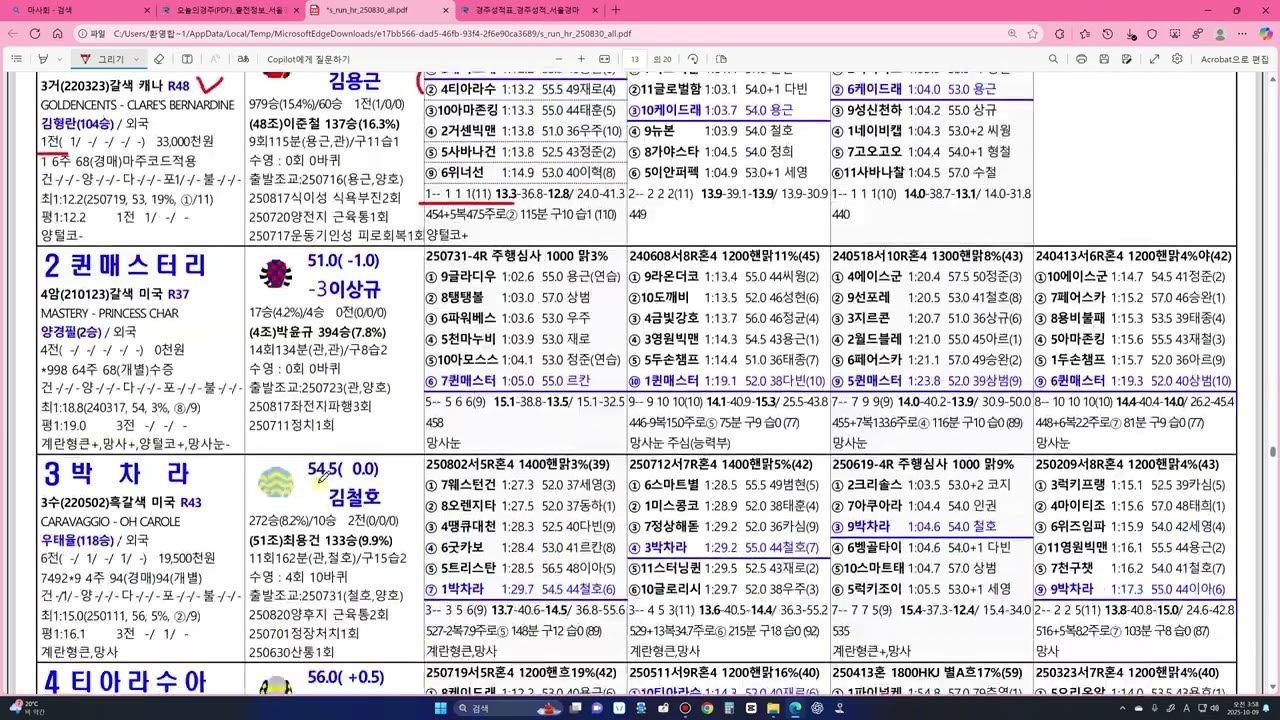 편성을 알아야 경마가 보인다