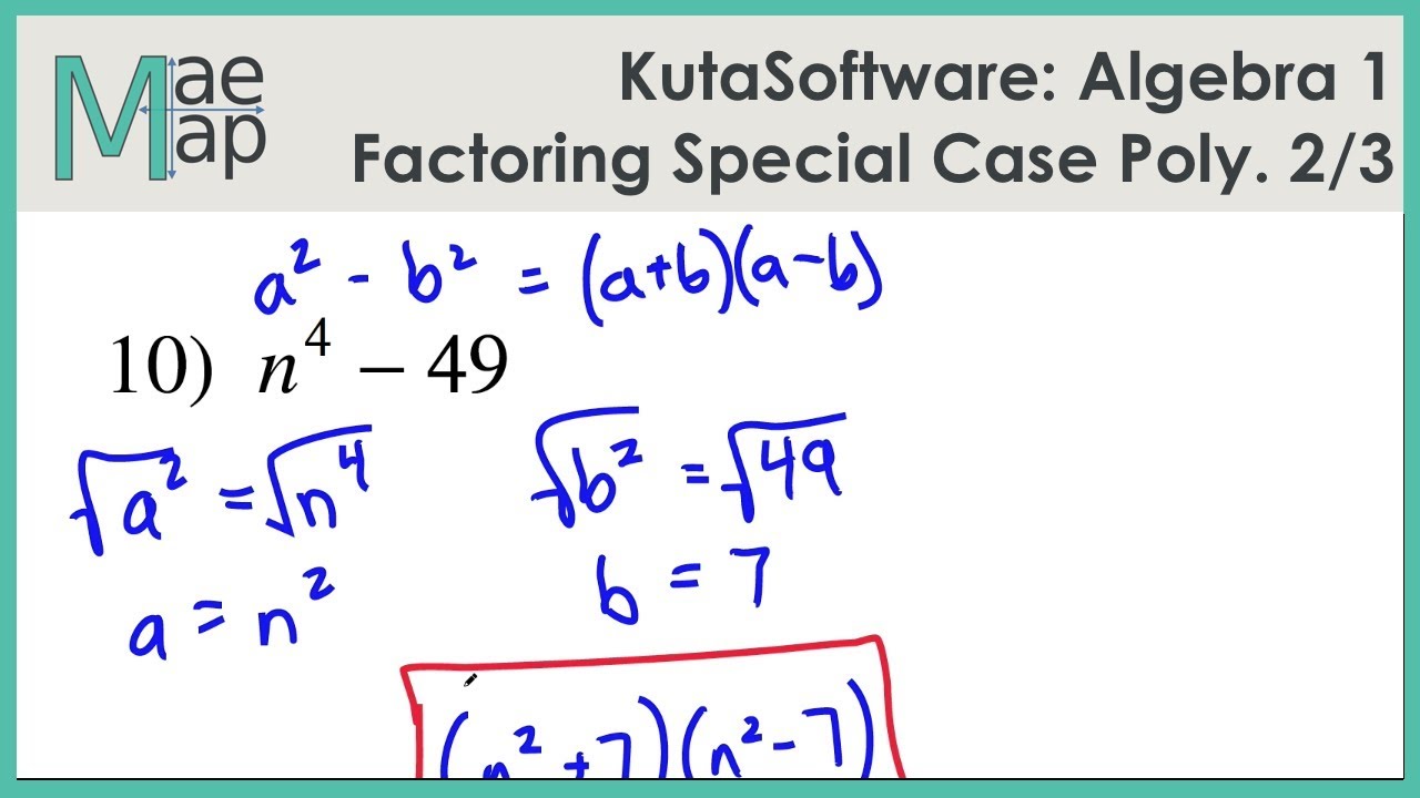 Factoring Special Cases Worksheet