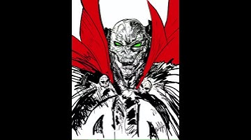 Drawing Spawn in the style of Todd McFarlane in Procreate