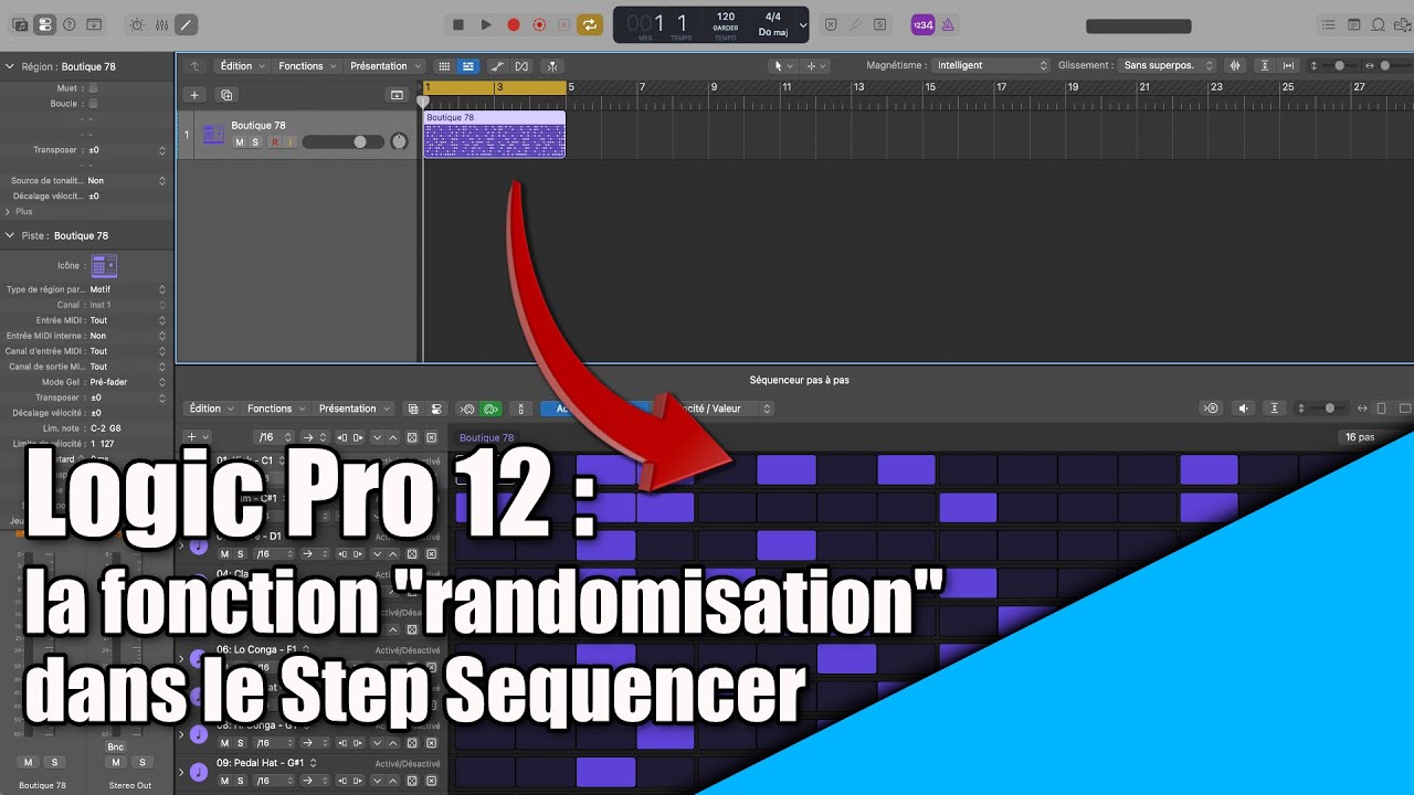 Tutoriel Logic Pro 12: la fonction "randomisation" dans le Step Sequencer