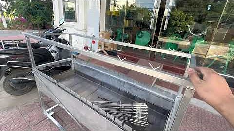 Máy nướng thịt, chả, gà, vịt quay tự động 22 Xiên Thép - Có Tầng Gác ,Tặng 22 xiên đơn và 5 xiên 3.