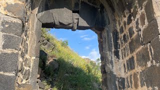Amberd fortress ruins, Armenia travel. Ամբերդ 🇦🇲 10th-century ancient building at Aragats Mountain.