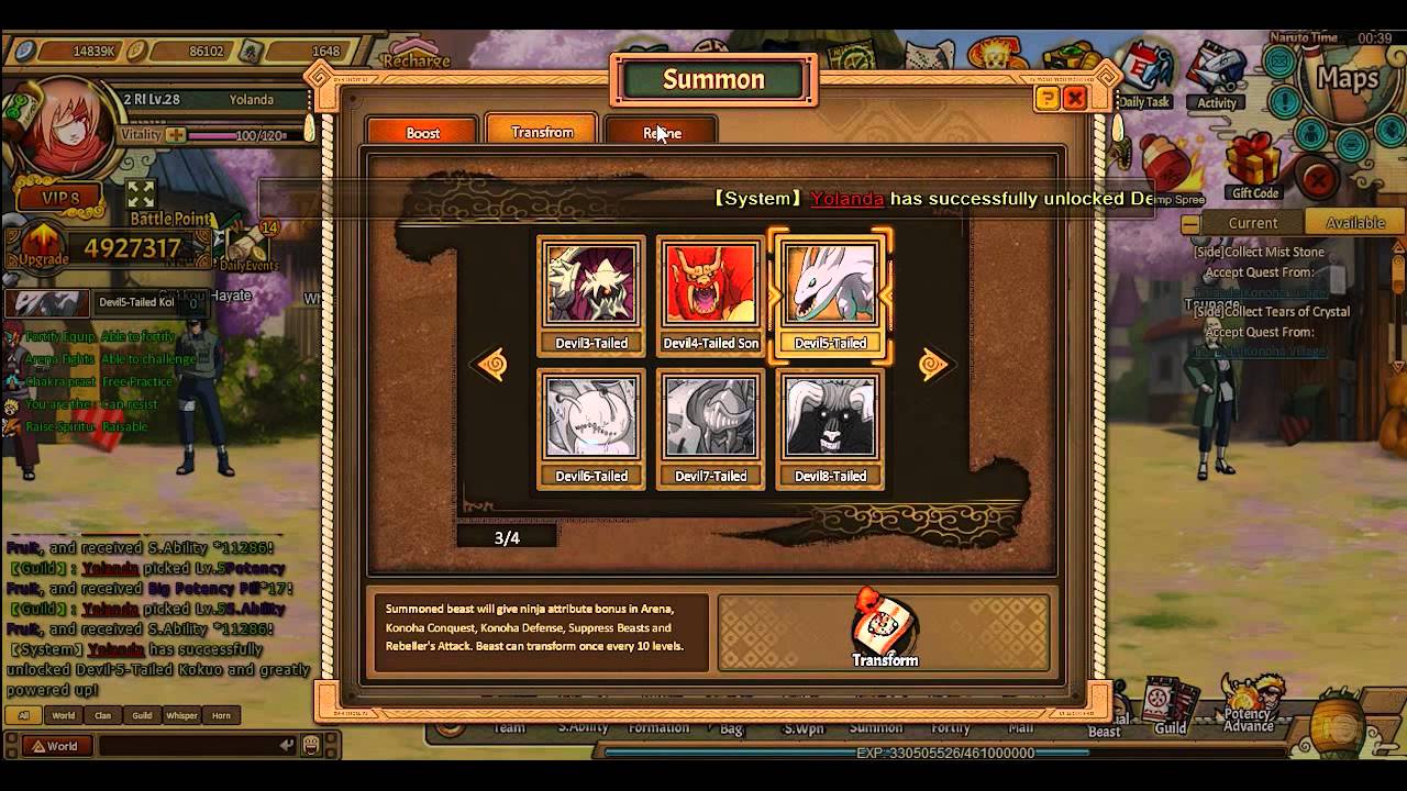 [Unlimited Ninja] Getting Devil Five-Tail (Kokuō - 5 Tailed Beast)