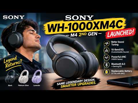 Sony WH-1000XM4C Launched 🔥 M4 2nd Gen! | 27H Battery, ANC, Bluetooth 6.0 & More