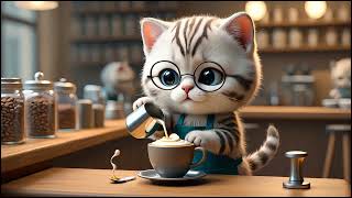 Cozy Coffee Storytime with Cat Barista Latte Art  — Calm & Satisfying ☕️🐾 #latteart #asmr #animation screenshot 3