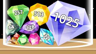 DIAMOND MERGE - Drop & Merge, Relaxing Games (Diamond Suika) Ruby, Sapphire, Sapphire, Opal ASMR screenshot 5