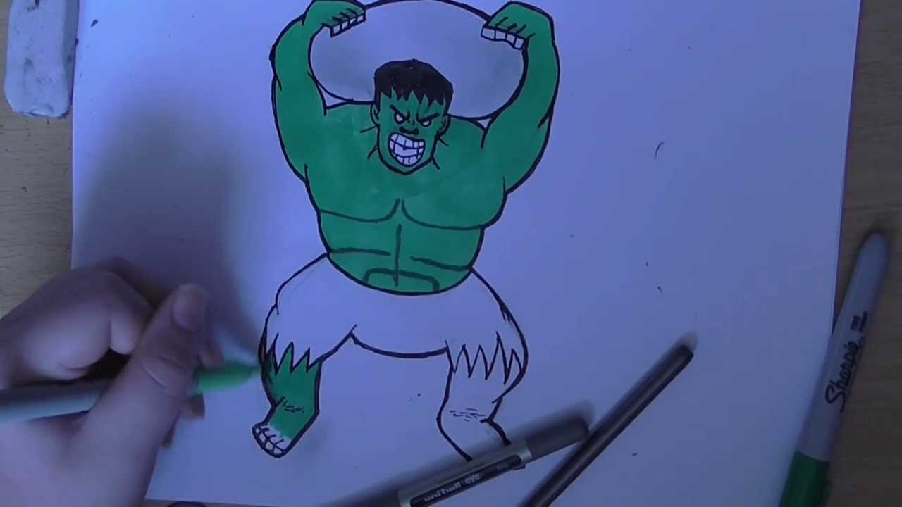 HOW TO DRAW THE HULK NEWBIE STYLE EASY STEP BY STEP