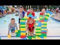 Giant Lego Brick Fort Challenge! Legoland Castle Hotel Fun!