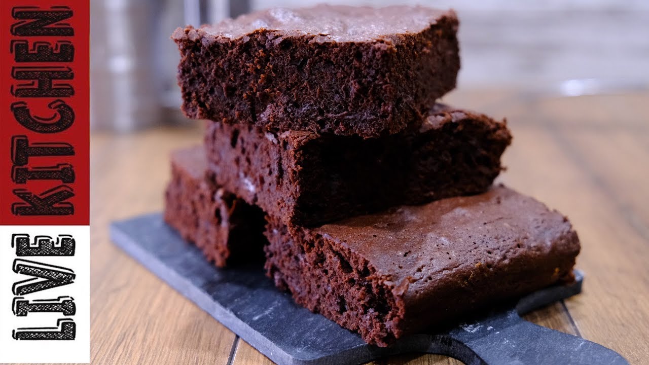 ⁣Εύκολο brownies ( Χωρίς Μίξερ }The Perfect Fudgy Brownie no mixer Live Kitchen