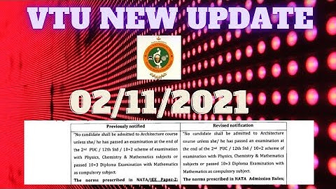 VTU UPDATE 02/11/2021, REVISED ACADEMIC ELIGIBILITY FOR B.ARCH PROGRAMMES FOR 2021-22 #DOGOODWORLD