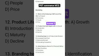 PGT commerce MCQ #1/marketing/4p/UGC NET/htet