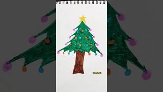 SIMPLE CHRISTMAS TREE DRAWING shorts drawing drawingtutorial easydrawing advik  christmas