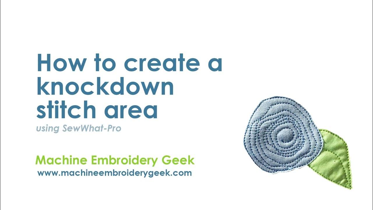 How to create a knockdown stitch area within your design or as a