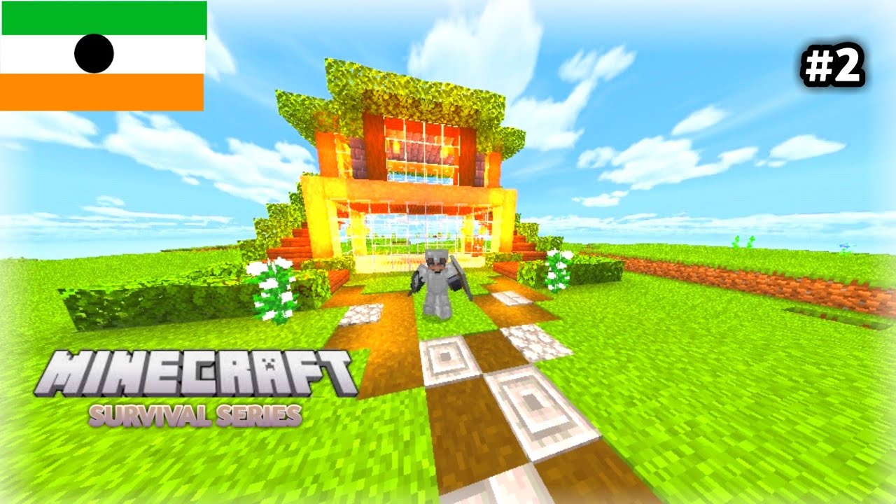 Minecraft pe Survival Series EP-2 In Hindi || I made house and ...
