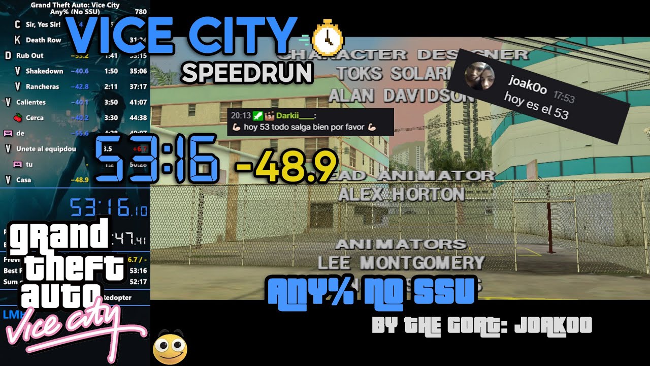 GTA: Vice City Speedrun – No SSU in 53:16