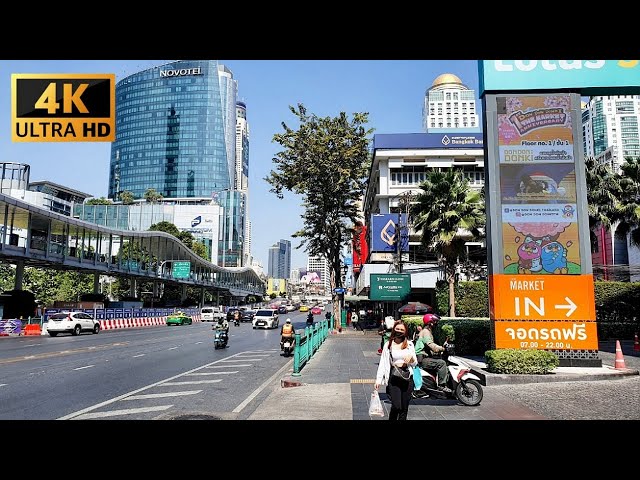 [4K] Walk from Erawan Shrine to Pratunam, Ratchadamri Road in Bangkok 2022 class=