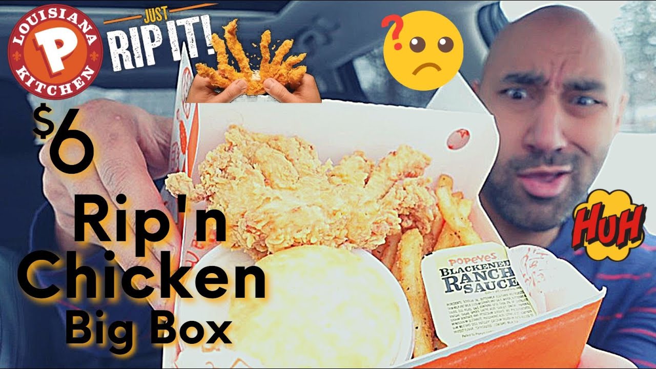 Popeyes New Rip'n Chicken Big Box Review Weird & Surprising! YouTube