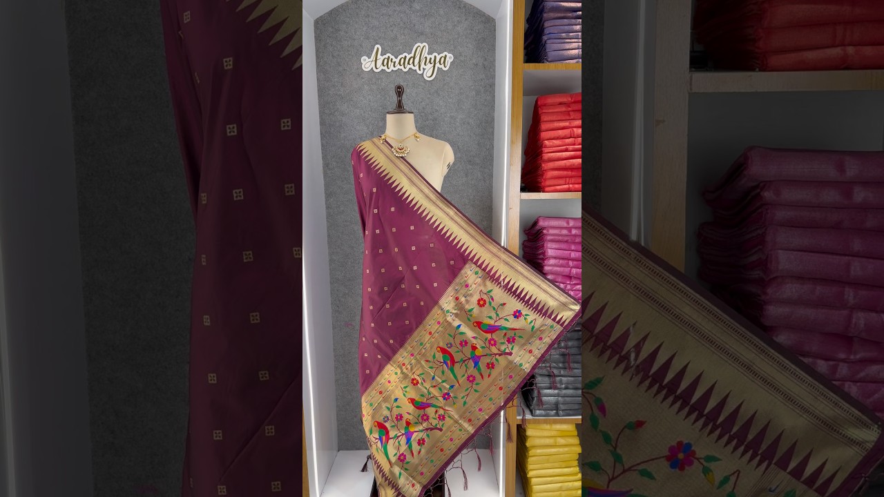 Pure Zari Temple Parrot Paithani Dupatta