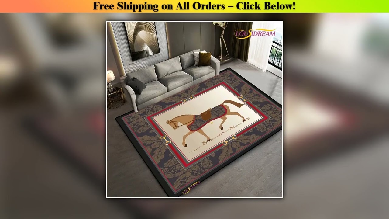 Fashion Ethnic Frame Horse Carpet Living Room bedroom yoga rugs kitchen Door Kids Un-Slip Mats