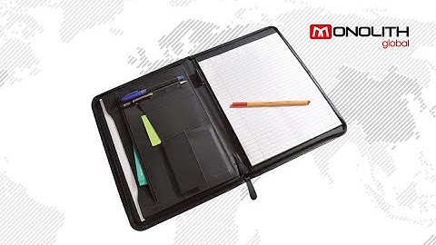 Leather look zipped meeting folder A4 (2870)