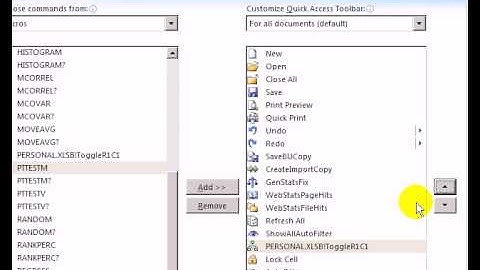 Add Macro Button to Excel Quick Access Toolbar QAT