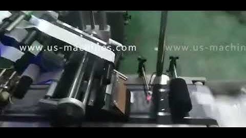 Automatic empty bag paging feeding top labeling machine testing video