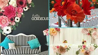 ❤ DIY Shabby Chic Style Giant Paper Flower Backdrop decorations ❤ | Home decor & Interior design |