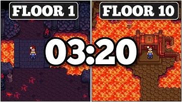 How to get to Floor 10 In the Volcano In 3:20 | Stardew Valley