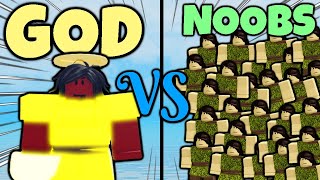 30 NOOBS versus 1 GOD | Booga Reborn