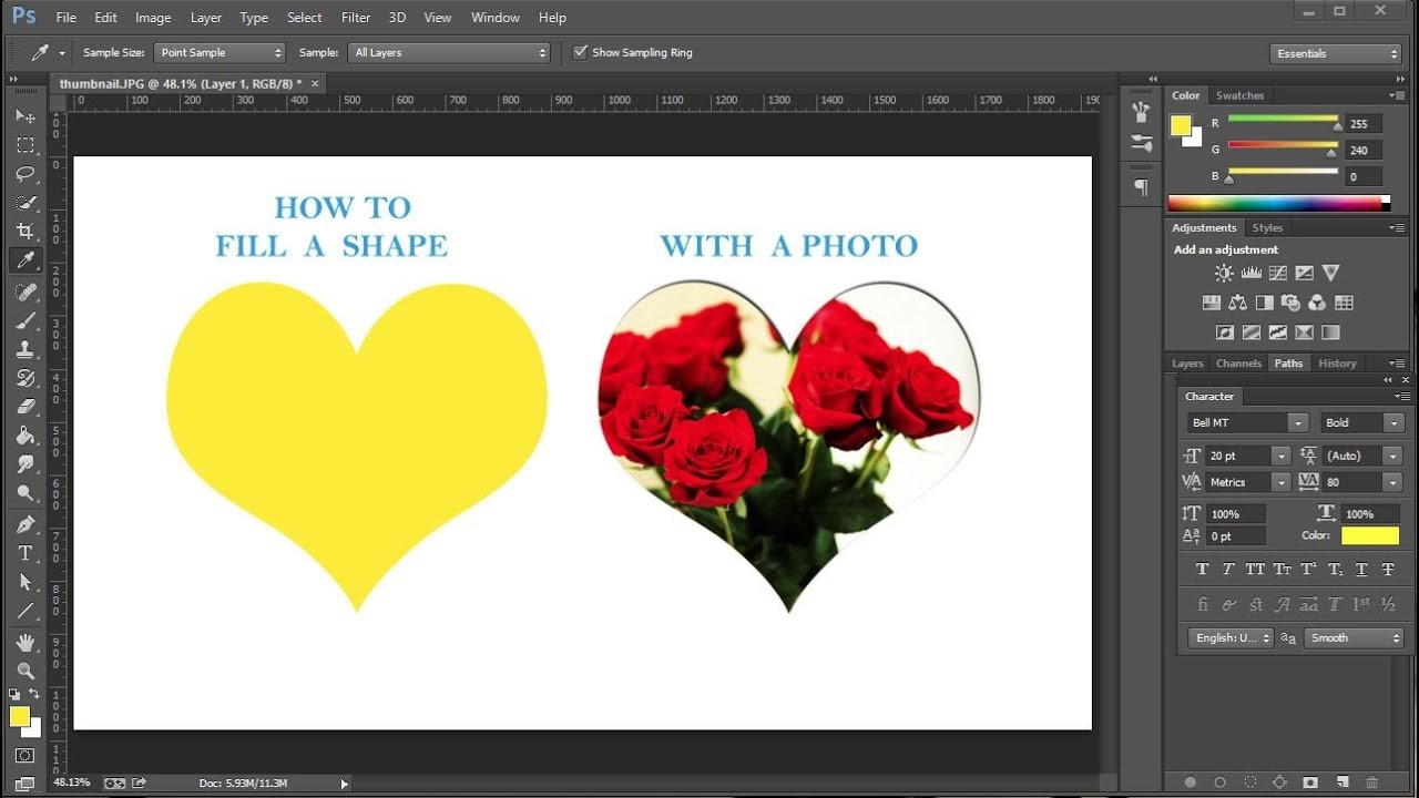 how to fill an image in photoshop with another image