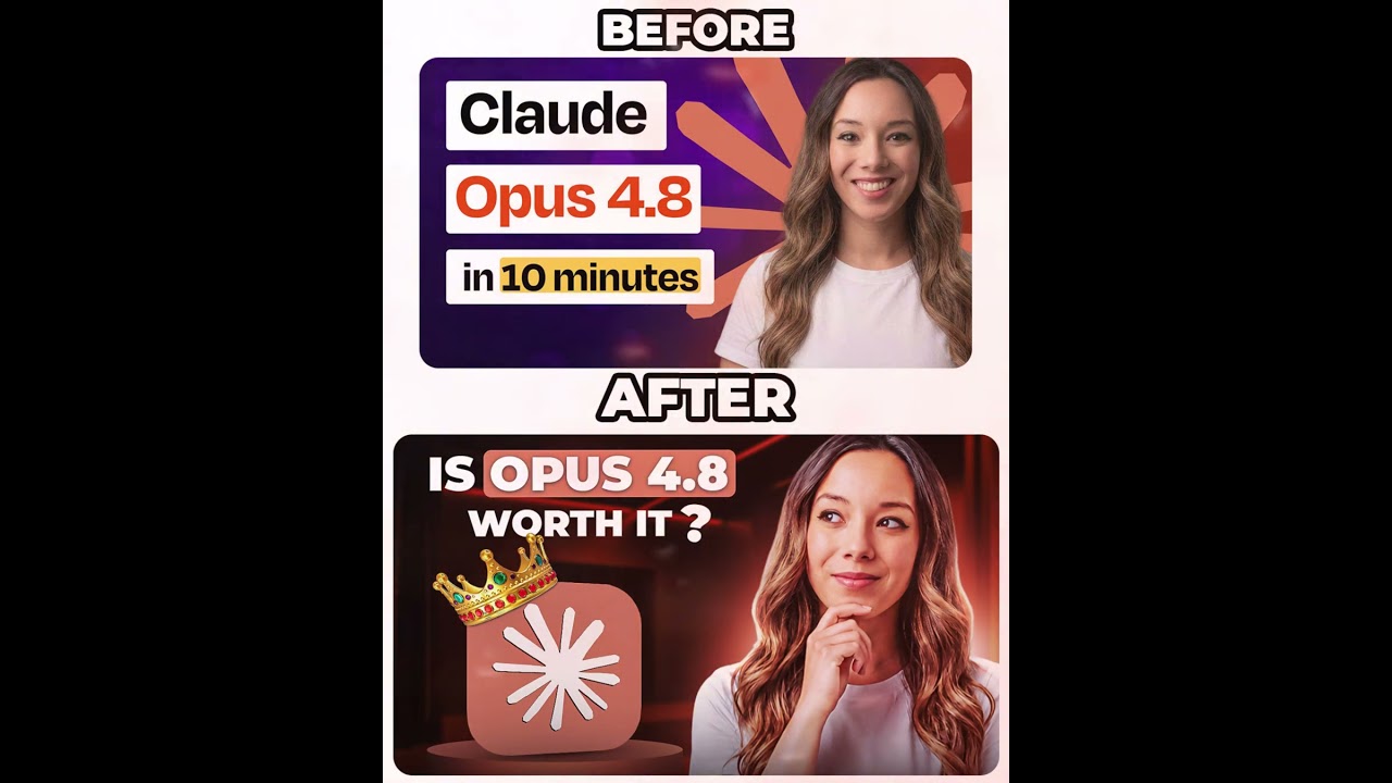 Thumbnail Redesign: Claude Opus 4.8 | Before vs After