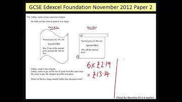 GCSE Edexcel Foundation November 2012 Paper 2 Q16