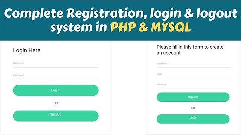 Login and Registration Form in PHP and MYSQL.