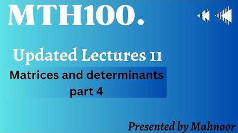 mth100 short lecture #11 | vu updated lecture|by Mahnoor
