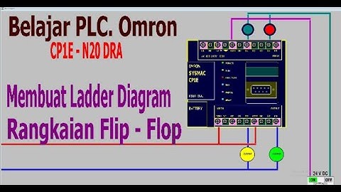 Cara Membuat Rangkaian Flip flop, PLC. Omron type CP1E N20 DR-A