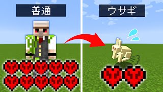 【マイクラ】『体力2しかないウサギ』になってハードコアエンドラ討伐!!