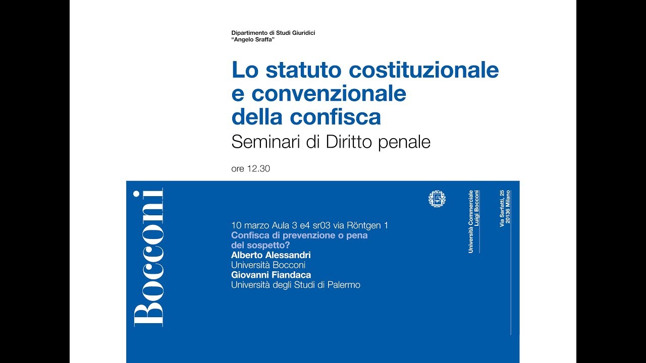 Lo statuto costituzionale e convenzionale della confisca - 1° free fonts