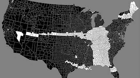 Bad Apple played on a map of US counties