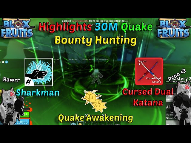 Quake Awakening + Godhuman Combo and Bounty hunting] Blox fruits 