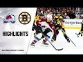 NHL Highlights | Avalanche @ Bruins 12/07/19