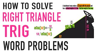 How to Solve Right Triangle Trig Functions Word Problems