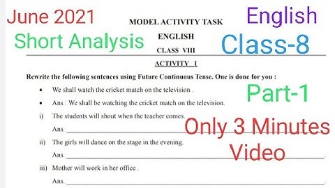 Model Activity Task English Class 8. #English_Part_1 #model_activity_task #June_2021 #Online_Study