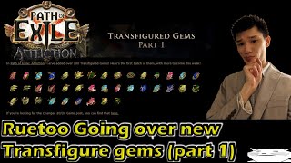 Path of exile [3.23] - Ruetoo going over first part of transfigure gems (with timestamps)