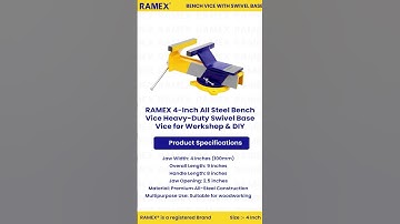RAMEX 4-Inch All Steel Bench Vice | Heavy-Duty Swivel Base Vice for Workshop & DIY
