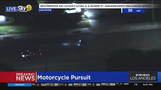 Motorcycle pursuit likely started because of stolen bike