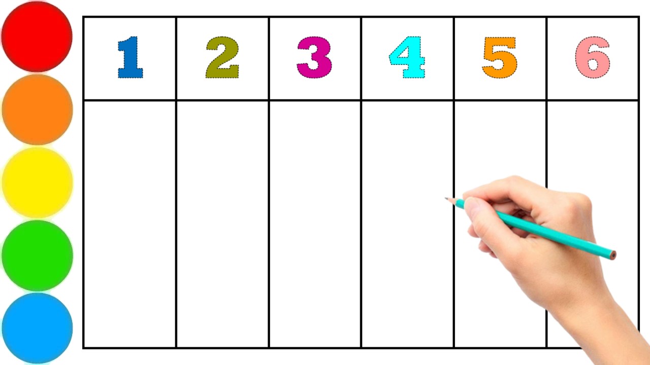 ぽわんぽわん Learn Numbers | 1-6 | One two three four five six | 123456 Numbers