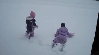 video   20150127   001   snow storm   Audrey and Abby