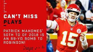 Patrick Mahomes’ 50th TD of 2018 is an 89-Yard Bomb to Demarcus Robinson!