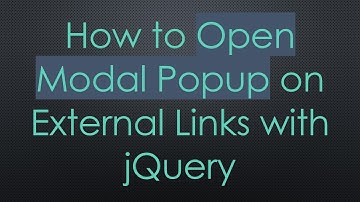 How to Open Modal Popup on External Links with jQuery